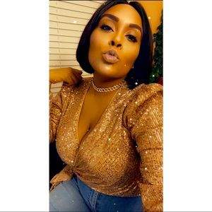 Champagne Sequin Top